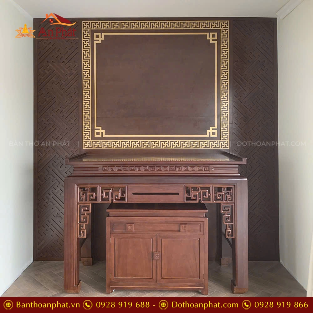 Mẫu Tủ Bàn Thờ Gia Tiện Gỗ Gụ BTD2255